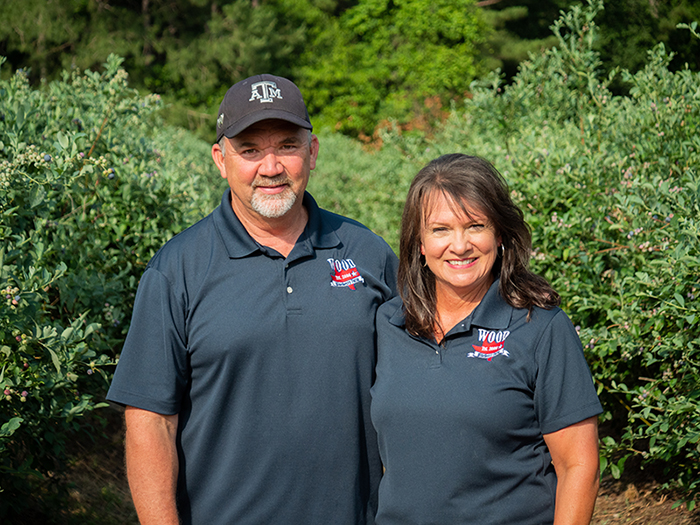 Craig and Julie Wood of Wood Blueberry Farm An image of blueberry farmers , Craig and Julie Wood