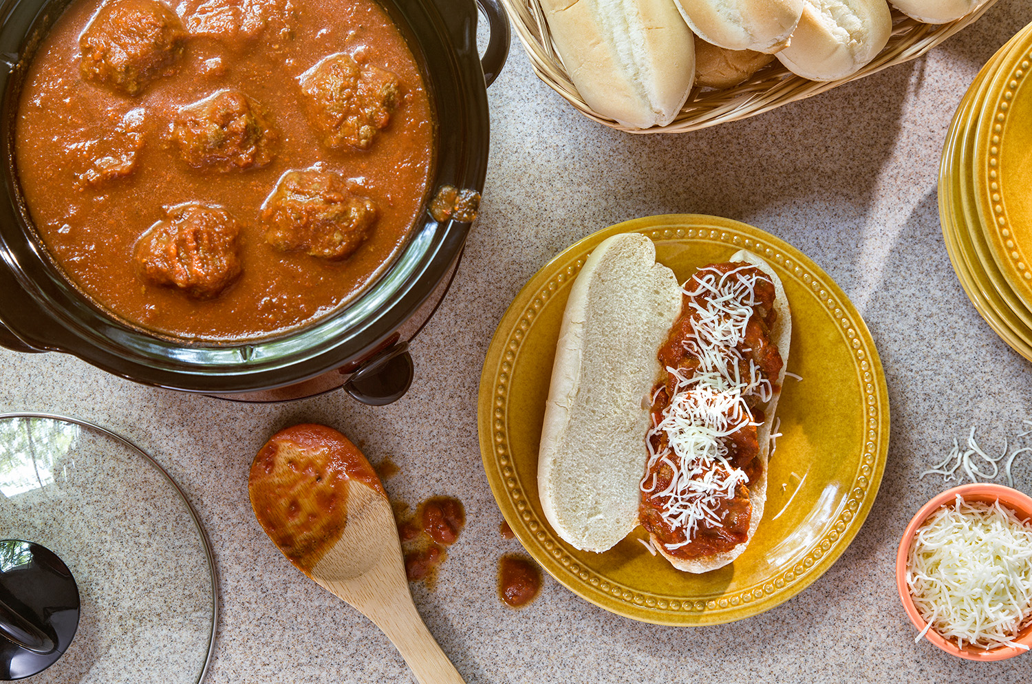 Slow Cooker Meatball Subs