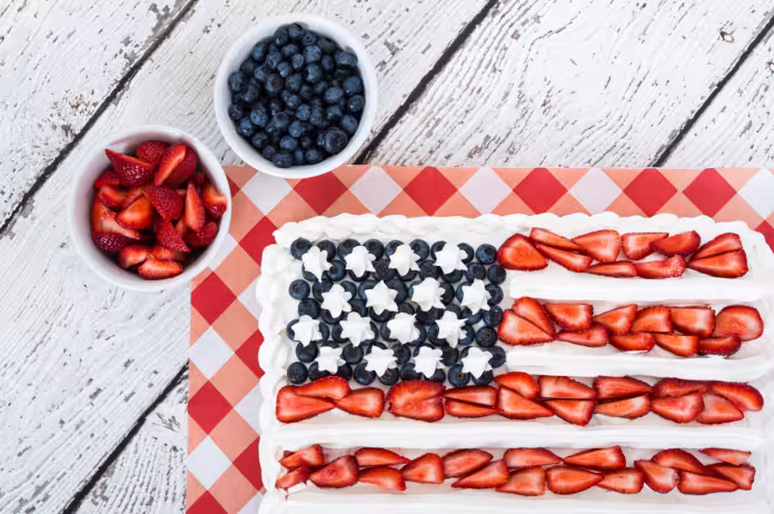 Berry Easy American Flag Cake
